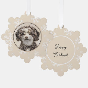 Spanische Dog Malerei - Niedliche Original Hunde K Ornament Karte
