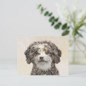 Spanische Dog Malerei - Niedliche Original Hunde K Postkarte (Stehend Vorderseite)