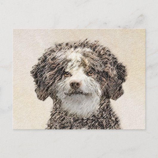 Spanische Dog Malerei - Niedliche Original Hunde K Postkarte (Vorderseite)