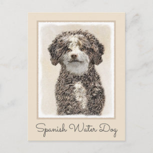 Spanische Dog Malerei - Niedliche Original Hunde K Postkarte