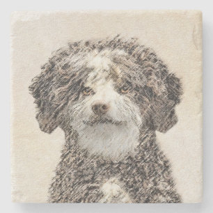 Spanische Dog Malerei - Niedliche Original Hunde K Steinuntersetzer