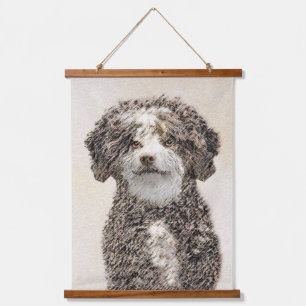 Spanische Dog Malerei - Niedliche Original Hunde K Wandteppich Mit Holzrahmen