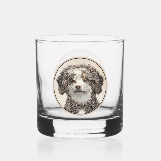 Spanische Dog Malerei - Niedliche Original Hunde K Whiskyglas (Vorderseite)
