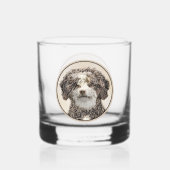 Spanische Dog Malerei - Niedliche Original Hunde K Whiskyglas (Rückseite)