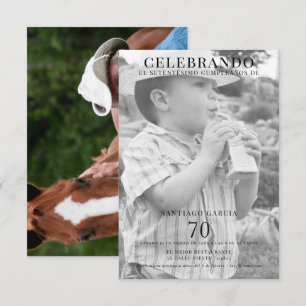 Spanische Doppel-Jung/Alt-Foto 70. Geburtstag Einladung