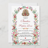 Spanische Einladung De Bautizo Floral Taufe (Vorderseite)