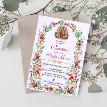 Spanische Einladung De Bautizo Floral Taufe