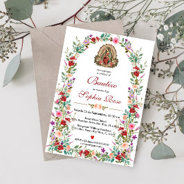 Spanische Einladung De Bautizo Floral Taufe