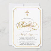 Spanische Einladung De Bautizo Gold (Vorderseite)
