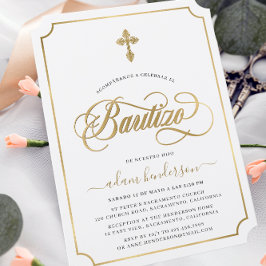 Spanische Einladung De Bautizo Gold