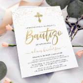 Spanische Einladung De Bautizo Gold