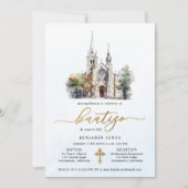 Spanische Einladung De Bautizo Wasserfarbe (Vorderseite)