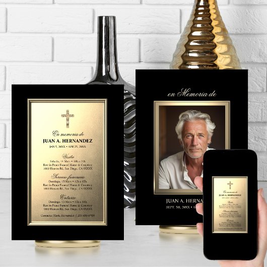 SPANISCHE Einladung Para Beerdigung Servicio FOTO