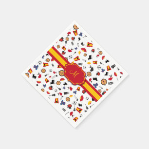 Spanische Einzelteile mit der Flagge, zum Ihres Serviette