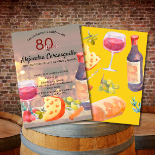 Spanische elegante Wein- und Käse-Verkostung 80. G Einladung