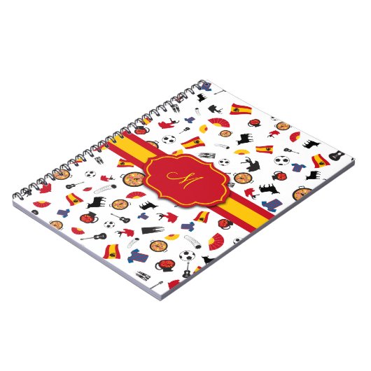 Spanische Elemente mit der Flagge zum Hinzufügen I Notizblock (Linke Seite)