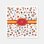 Spanische Elemente mit der Flagge zum Hinzufügen I Serviette (Vorderseite)