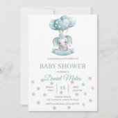 Spanische Elephant Baby Dusche Einladung (Vorderseite)