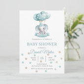 Spanische Elephant Baby Dusche Einladung (Stehend Vorderseite)