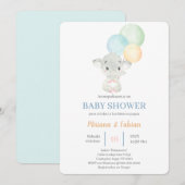 Spanische Elephant Baby Dusche Einladung (Vorne/Hinten)