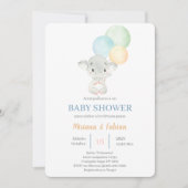 Spanische Elephant Baby Dusche Einladung (Vorderseite)