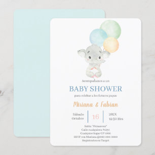 Spanische Elephant Baby Dusche Einladung