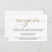 Spanische Empfang Gold Glitzer Eintrittskarte Begleitkarte (Vorne/Hinten)