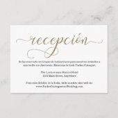 Spanische Empfang Gold Glitzer Eintrittskarte Begleitkarte (Vorderseite)