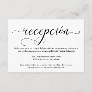 Spanische Empfang-Informationskarte Begleitkarte