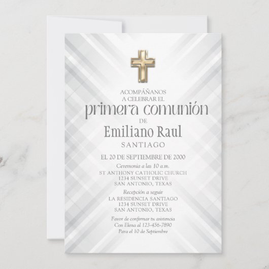 Spanische Erste Kommune Einladung (Vorderseite)