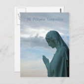 Spanische Erstkommunion Einladung. Lady Praying Postkarte (Vorne/Hinten)
