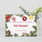 Spanische Feiertagskarte Einladung (Stehend Vorderseite)