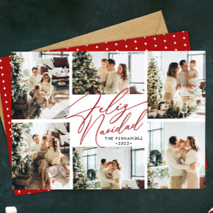 Spanische Feliz Navidad FotoCollage Feiertagskarte