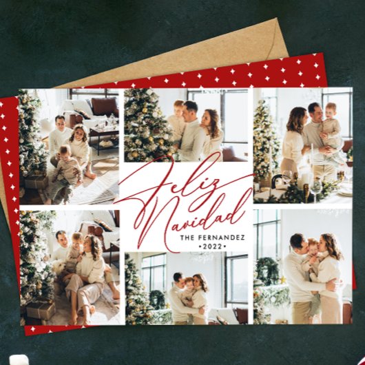 Spanische Feliz Navidad FotoCollage Feiertagskarte