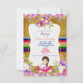 Spanische Fiesta Girl Taufe Christening Einladung (Vorderseite)