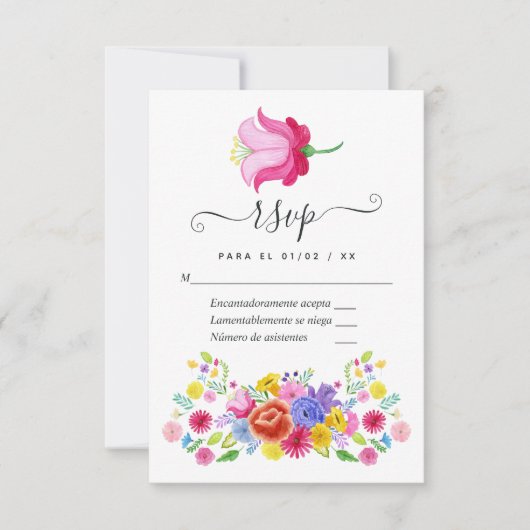 Spanische Fiesta Wedding RSVP Card (Vorderseite)