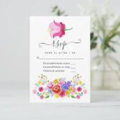 Spanische Fiesta Wedding RSVP Card (Stehend Vorderseite)