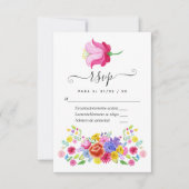 Spanische Fiesta Wedding RSVP Card Karte (Vorderseite)