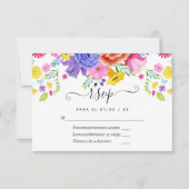 Spanische Fiesta Wedding RSVP Card Karte (Vorderseite)