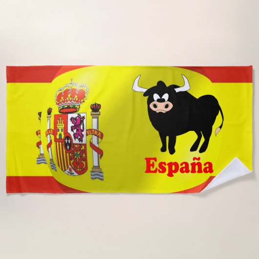 Spanische Flagge Design Strandtuch (Vorderseite)