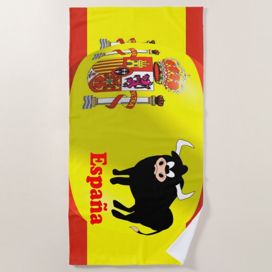 Spanische Flagge Design Strandtuch (Vorderseite)