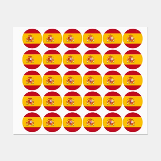 Spanische Flagge Etiketten (Blatt)