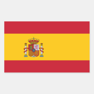 Spanische Flagge, Flagge Spaniens Rechteckiger Aufkleber