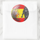 Spanische Flagge Fußball Spanien Fußball Geschenke Runder Aufkleber (Tasche)