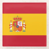 Spanische Flagge Glasuntersetzer (Vorderseite)