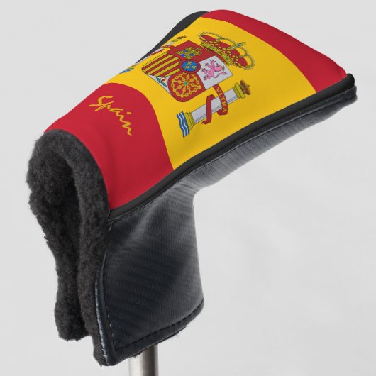 Spanische Flagge & Golf Spanien Sporthalle /Clubs Golf Headcover (3/4 Vorderseite)