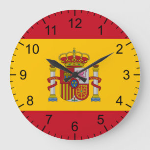 Spanische Flagge Große Wanduhr