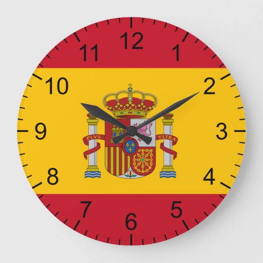 Spanische Flagge Große Wanduhr (Vorderseite)