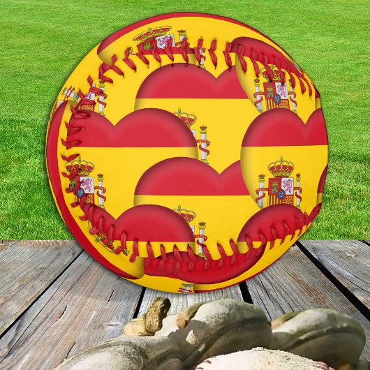 Spanische Flagge, Herz - Baseballs, Liebe Spanien Baseball