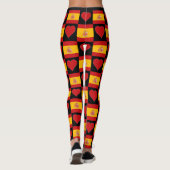 Spanische Flagge Herzmuster Niedliches Patriotisch Leggings (Rückseite)